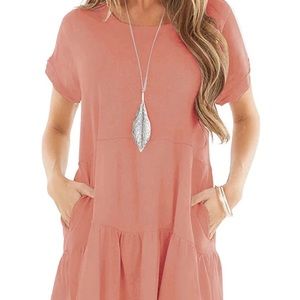 Light orange small dress with pockets